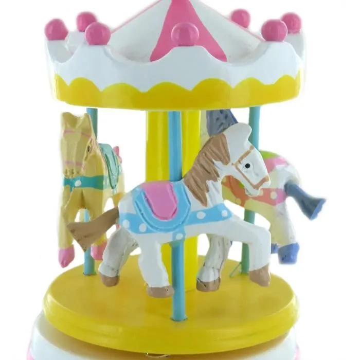 Boîte à musique - Carrousel miniature - Chevaux tournants - La lettre à Elise (Beethoven)-1