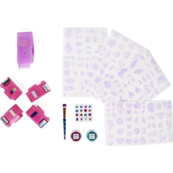 COOL MAKER - Shimmer Me Body Art - Machine à Tatouages pour enfants - 180 motifs Avec Couleurs Strass et Paillettes-1