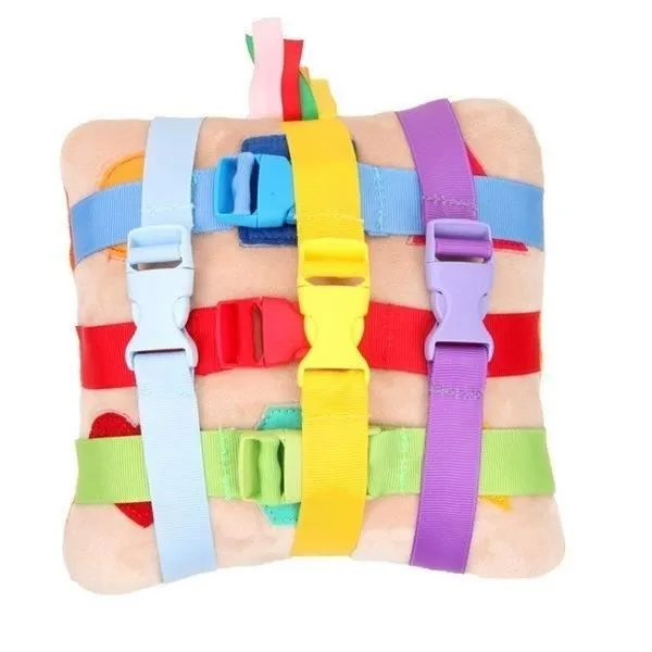 Coussin avec boucles à relier jeu enfant Montessori - Marque - Modèle - Multicolore - Mixte - Enfant-1