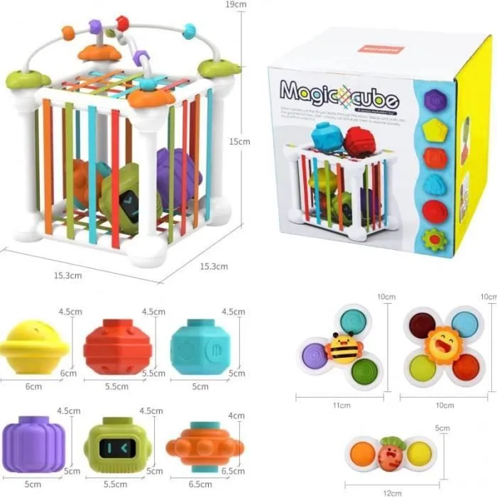 Lot de 12 Jouets Montessori pour garçon et Fille trieur de Formes pour bébé pour Les Tout Petits de 1 à 3 Ans-3