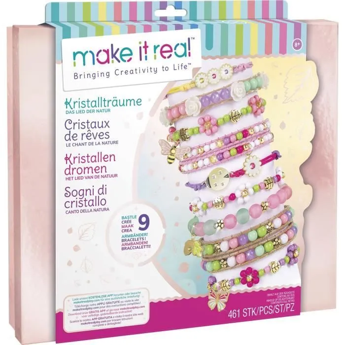 Coffret Bijoux Cristaux De Reve Nature - Make It Real - Fabrication de bijoux enfants - Dès 8 ans - Lansay-1