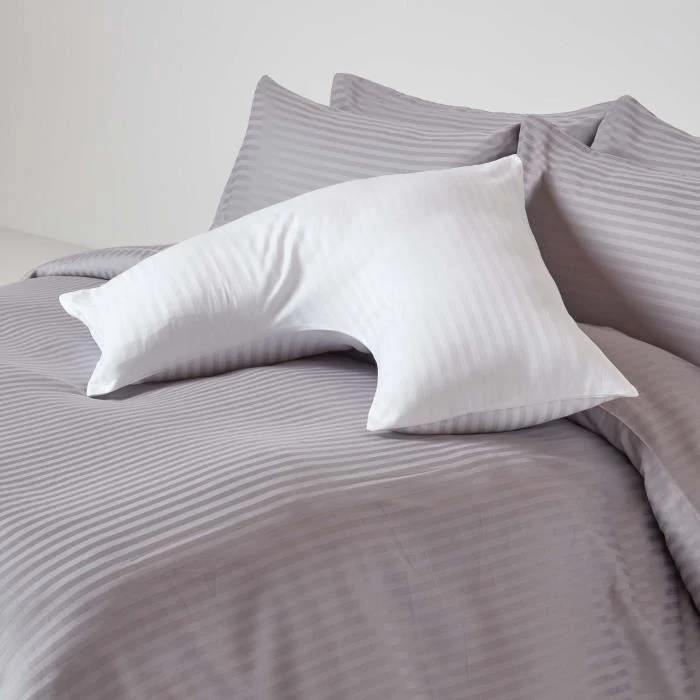 Taie d'oreiller spécial oreiller cervical en coton égyptien 330 fils Forme V blanc-1