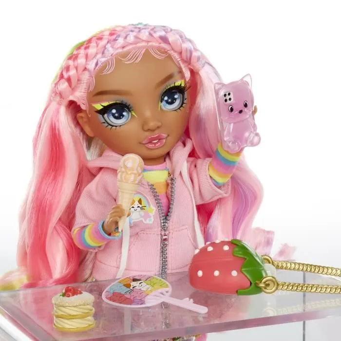 Rainbow High - Sparkle & Shine - Poupée mannequin de 27cm - Rose - Jambes avec liquide pailletés - Dès 4ans-2