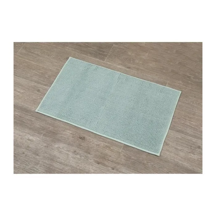 TENDANCE - Tapis de salle de bain Vert amande en Microfibre Boules 45 x 75 cm-1