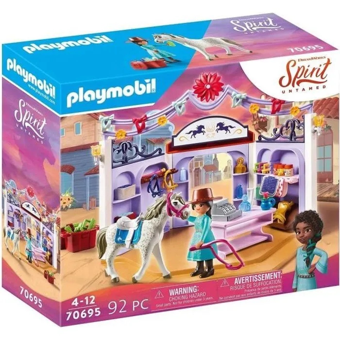 PLAYMOBIL - Boutique d'équitation de Miradero - Personnage, Cheval, Comptoir et Accessoires-0
