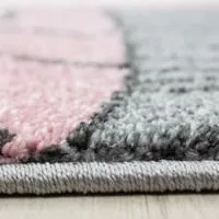 Tapis enfant - Ourson Rose - 120 x 120 cm - 100% PP Frisé 11mm-2