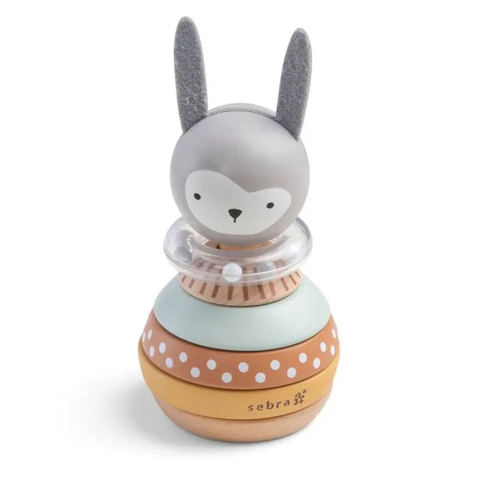 Jeu à empiler en bois Lapin - Eveil bébé - Sebra-0