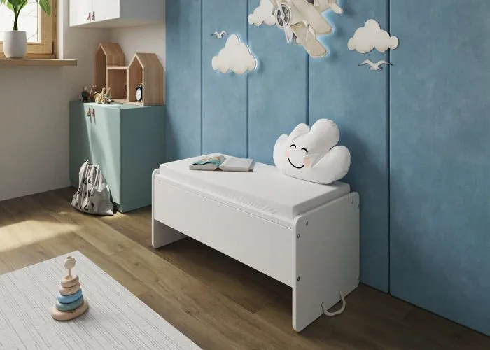 Multifonctionnel 6 en 1 Lit bébé cododo avec Matelas, roulettes 90x40cm Possibilité de Le Transformer en Coffre à Jouets, en Table-3