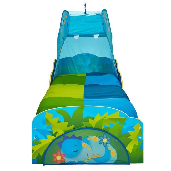 Lit Enfant Dinosaure - Marque - Modèle - Ciel de lit - Tiroir de Rangement - Matelas-2