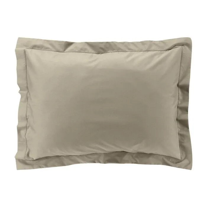 Taie d'oreiller - Percale - 50x70 cm - 100% coton - Beige - Lavable à 30°-0
