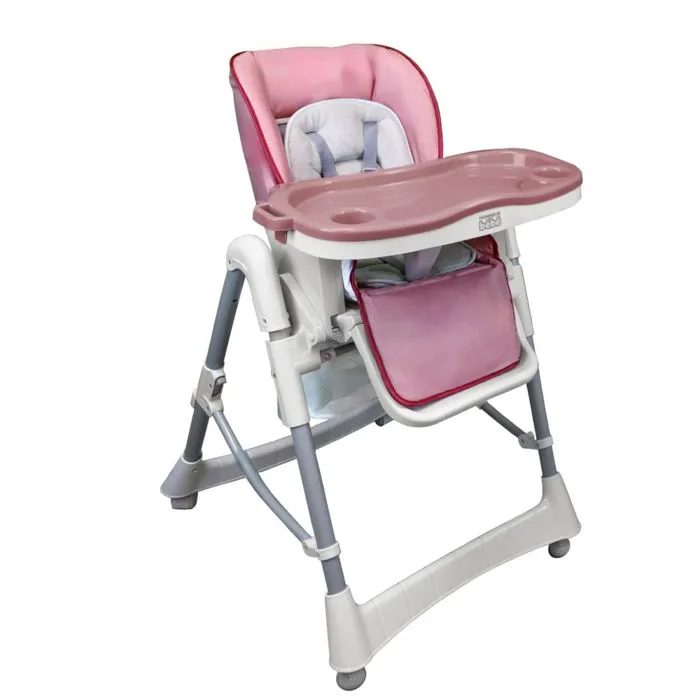 Chaise haute bébé pliable réglable hauteur dossier tablette - Ptit - Rosa - Monsieur Bébé-0