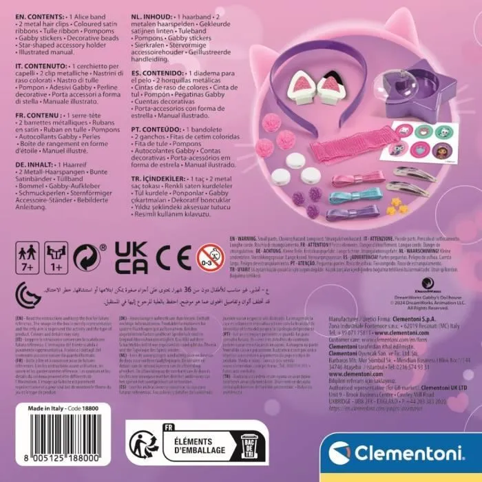 Clementoni - Gabby et la Maison Magique - Accessoires cheveux - Serre tête à personnaliser - Dès 6 ans-6