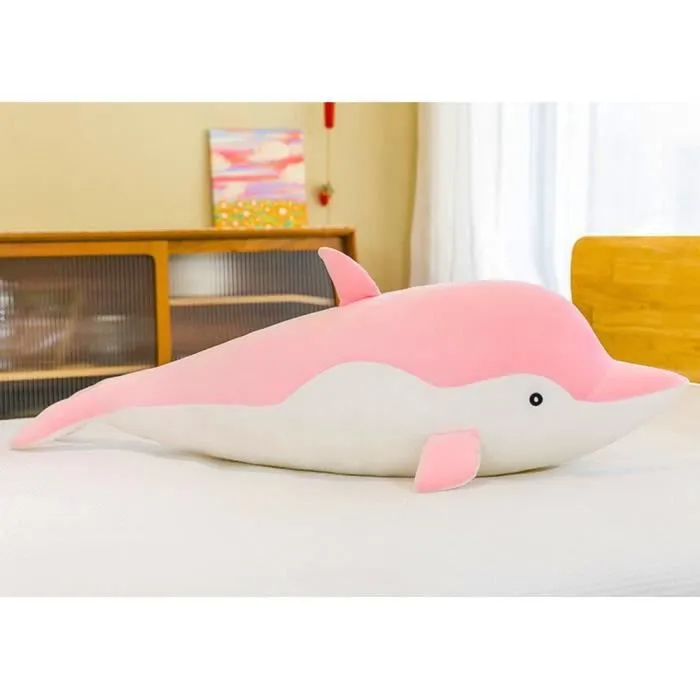 Peluche - Mascotte - Dauphin Rose - 70 cm - 100% coton - Pour enfants à partir de 3 ans-1
