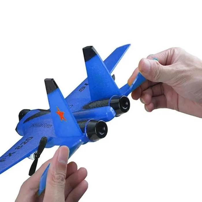 SHOP-STORY - FX AIRPLANE BLUE : Avion de Chasse Télécommandé Type FX-620 SU-35 Longue Portée Transmission 2,4GHz Ultra Résistant-2