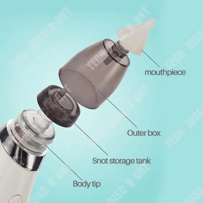 TD® Aspirateur nasal bébé nouveau-né nettoyer la morve embout en silicone électrique nettoyant haute efficacité de haute qualité-2