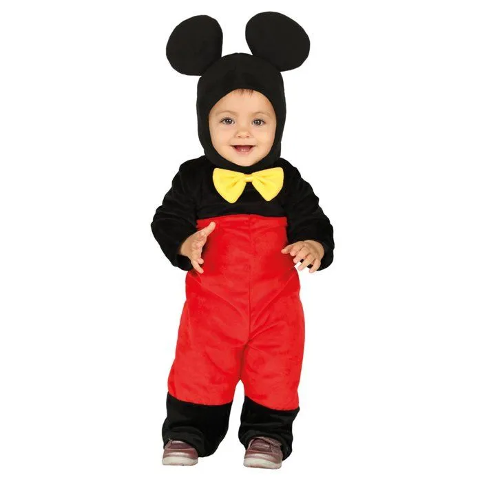 Déguisement Bébé Petit Souris Rouge - Licence Mickey Mouse - Combinaison avec Capuche-0