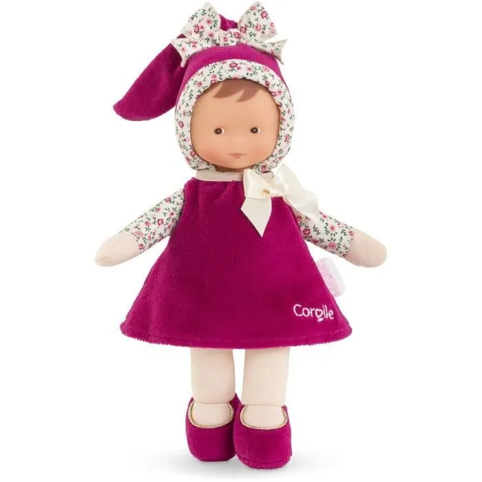 Doudou - COROLLE - Miss Rose Grenadine - 25 cm - senteur vanille - dès la naissance-0