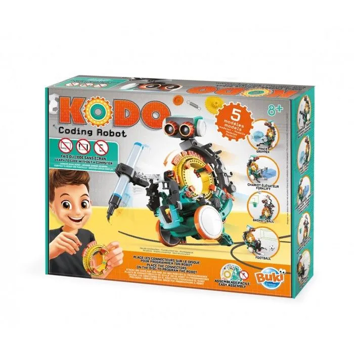 Robot Kodo - BUKI FRANCE - Assemble et programme ton robot pour dessiner, jouer au basket-ball et au football-0