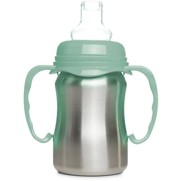 Tasse d'apprentissage - THERMOBABY - Inox - 180 ml - Vert Cactus - Ergonomique et anti-fuites-4