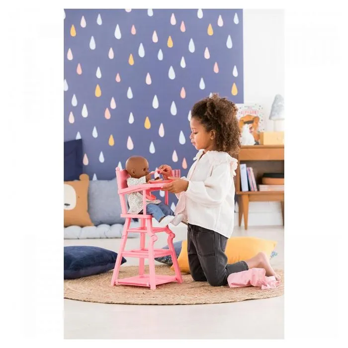 Chaise haute pour poupon 36 et 42cm - Corolle - 2 en 1 - Multicolore-4