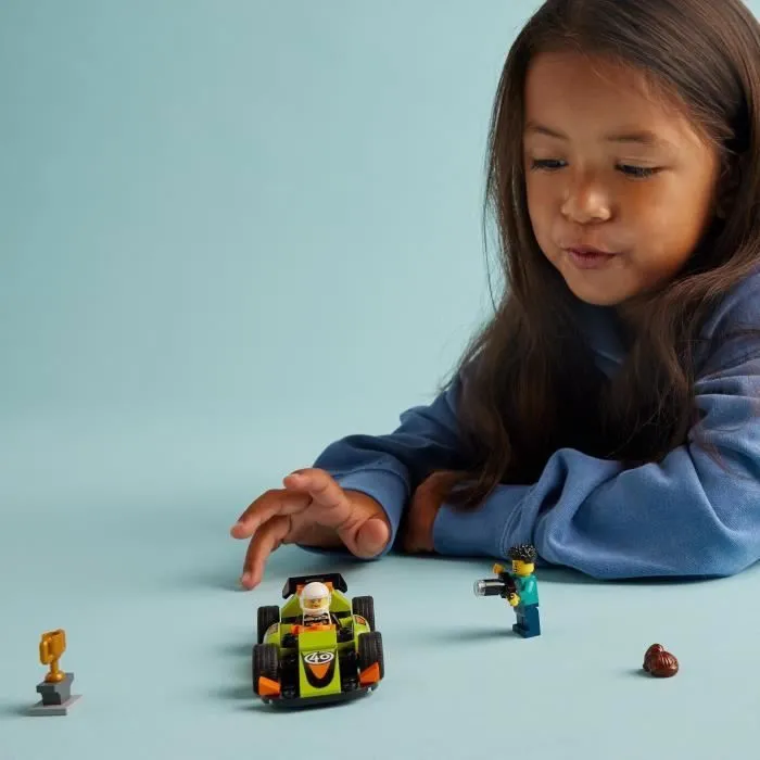 LEGO® 60399 City La Voiture de Course Verte, Jouet pour Garçons et Filles Dès 4 Ans, avec Photographe et Pilote-4