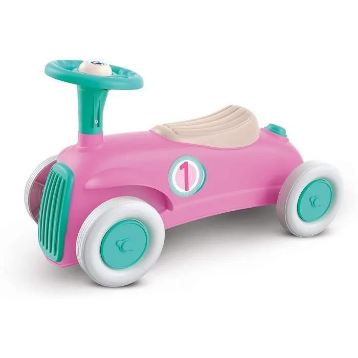 Porteur - Baby Clementoni - Ma première voiture rose - 100% recyclé - 10 mois à 3 ans-0