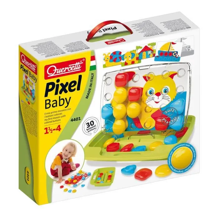Jeu de mosaïques Pixel Baby - QUERCETTI - Mixte - A partir de 18 mois - Dimensions 34 x 29 x 8 cm-1