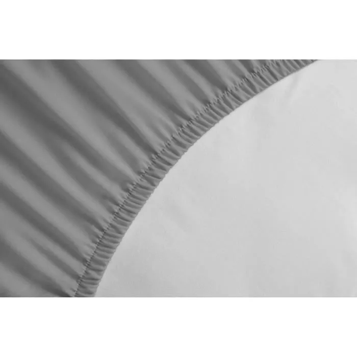 LOVELY HOME Drap Housse 100% coton 90x190x25 cm gris clair-1