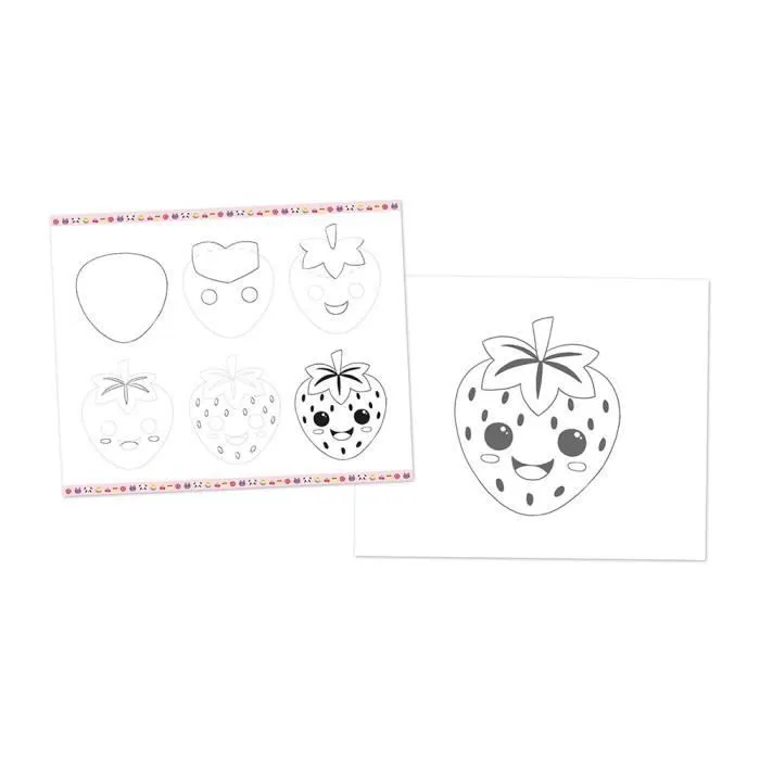 Kit Dessin Enfant - JANOD - Step by Step Drawing - 20 Modèles Kawaii - 25 Feuilles - Dès 6 ans-0