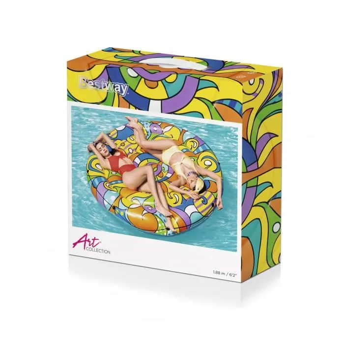 Île Gonflable - BESTWAY - Pop Art - Ø188 cm - Multicolore - PVC-4