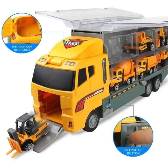 Camion de Transport Voiture Jouet Mini véhicules pour Enfants pour Cadeau Garçons-2