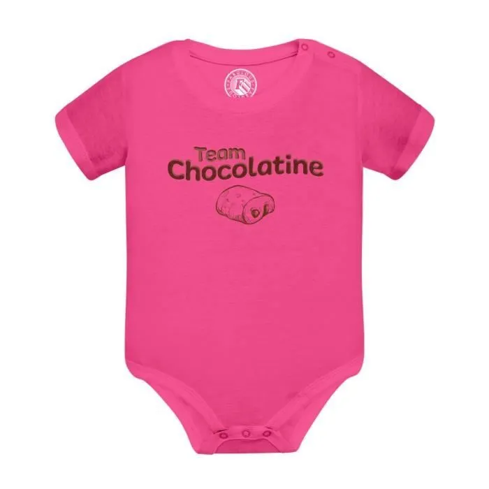 Body Bébé Manche Courte Rose Team Chocolatine Humour Blague Toulouse Sud-0