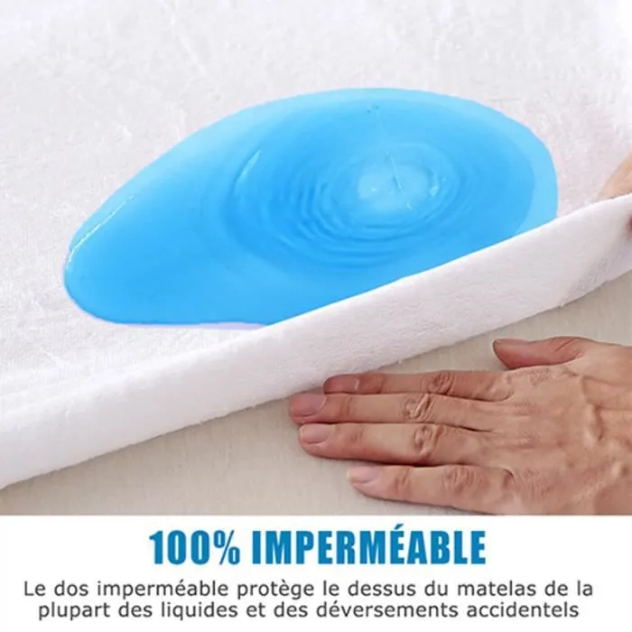 Protège Matelas imperméable 90*190cm hauteur 30cm Drap Housse Hypoallergénique, Hautement Respirant,Anti-Bactérien RICHAIR by K-1