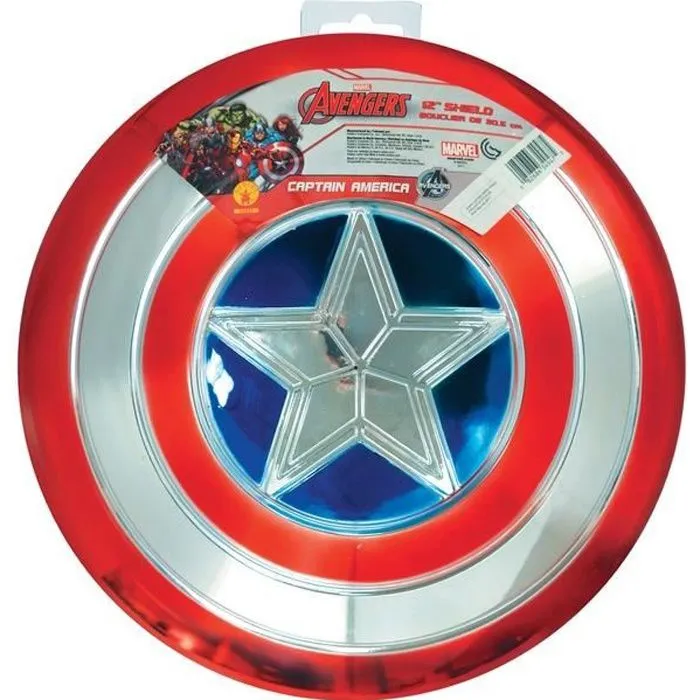 Bouclier Captain America en plastique métallisé - MARVEL - 30 cm - Rouge-0