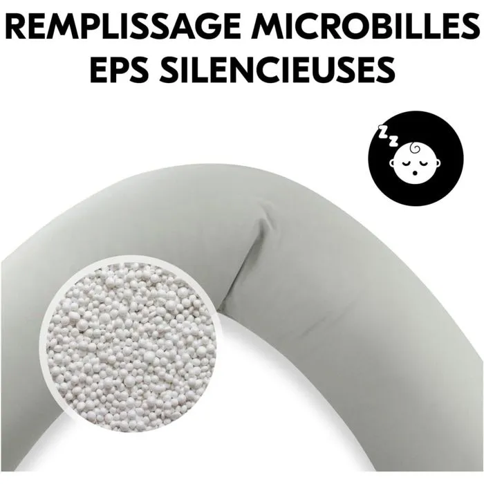 Coussin de Grossesse et Allaitement - Nurse N Care - Anthracite - Microperles EPS - Lavable en Machine-1