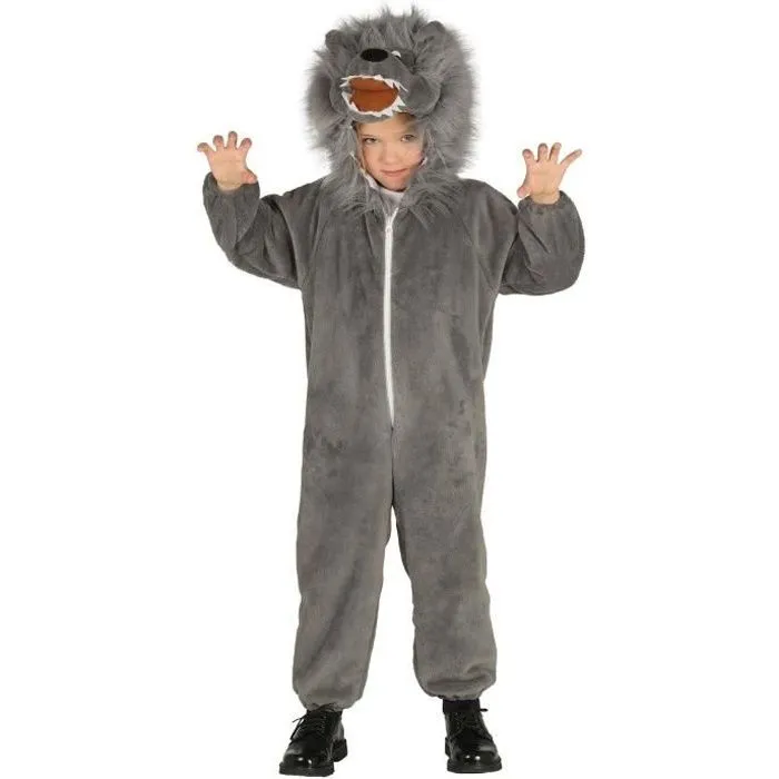 Déguisement Loup pour Enfant de 3-4 ans - ALPEXE - Animaux - Gris - Polyester-0