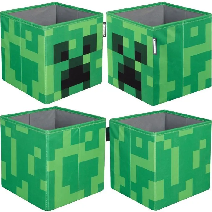 Lot de 2 Bacs de Rangement Pliables - ROBA - Minecraft – Creeper & Table de Craft – Organisation Ludique et Pratique-5