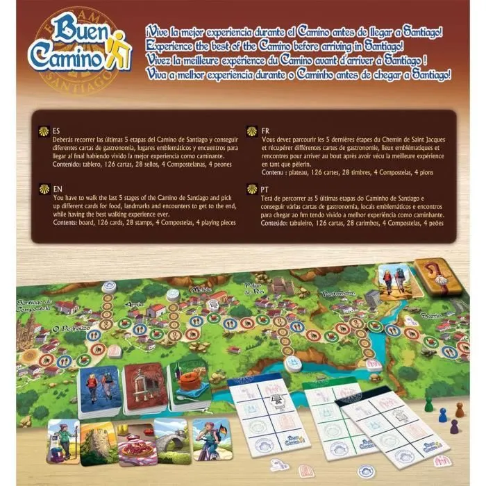 Buen Camino Jeu de société de plateau, Dès 8 ans, Joueurs de 2 à 4, Durée 30 min, Borras-1