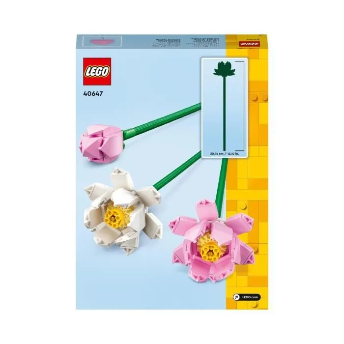 LEGO® 40647 Creator Les Fleurs de Lotus, Kit de Construction pour Filles et Garçons Dès 8 Ans, avec 3 Fleurs Artificielles-4