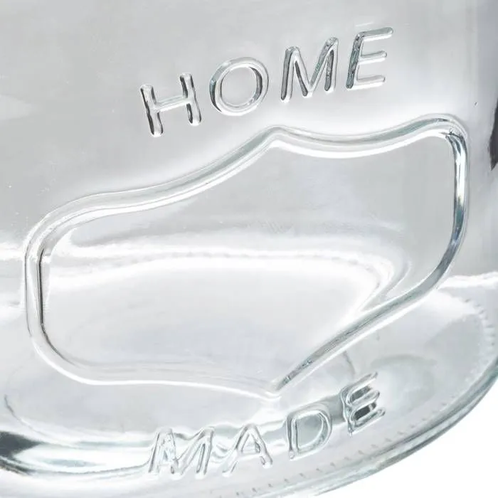 Bocal en Verre "Ovale "Inox" 1L Transparent-3