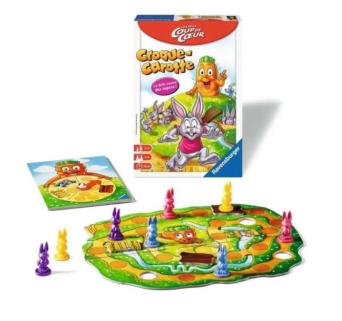 Jeu de parcours enfant Croque Carotte - Ravensburger - Format voyage - Dès 4 ans-2