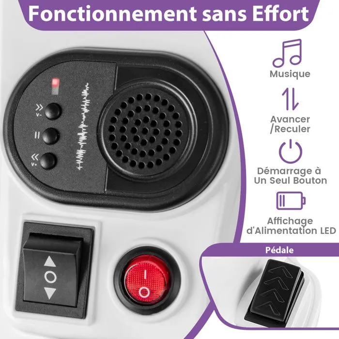 COSTWAY 12V Moto Électrique Enfant Licorne avec Musique, Roues d'Entraînement & Mode Équitation, 3 km/h, 30kg, 3 Ans+, Rose-2