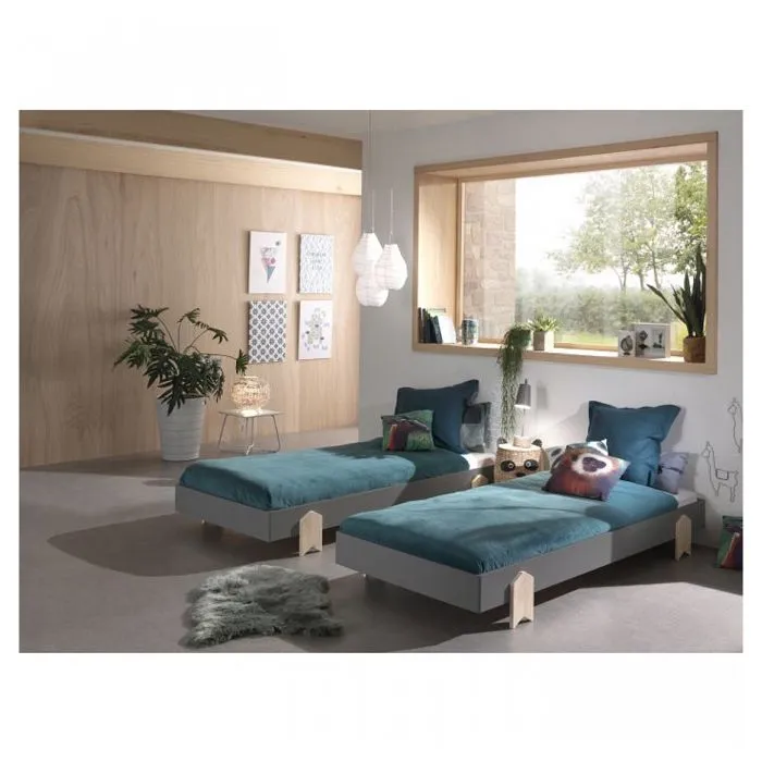 2 Lits Modulo Smiley Gris-1