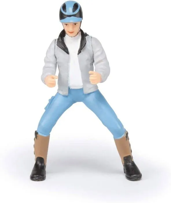 Figurine Jeune cavalier - PAPO - CHEVAUX, POULAINS ET PONEYS - Gris - Intérieur-1