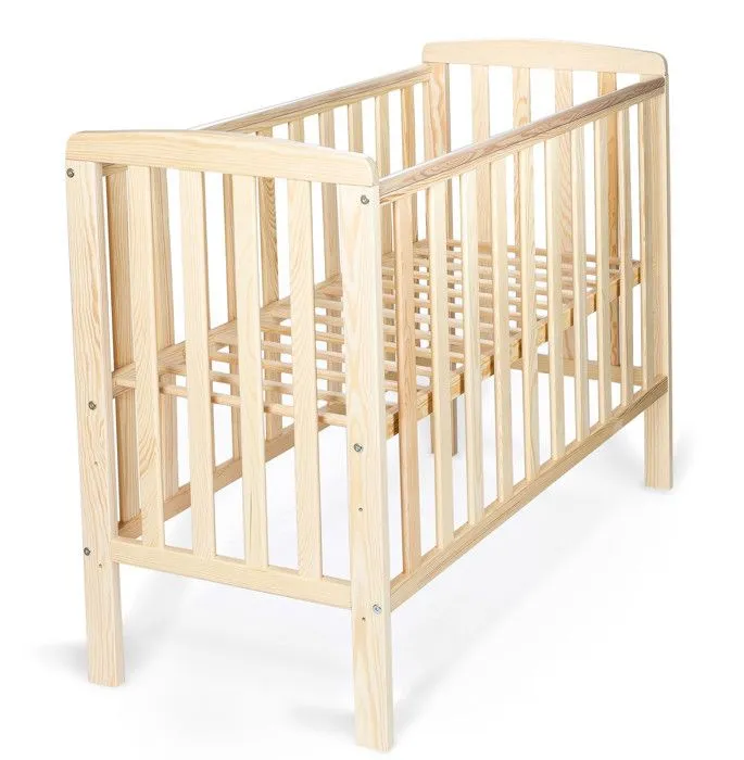 Lit Bébé Éléphant Style Scandinave Moderne en Bois natruel (100x50cm) : Douceur et Confort pour les Tout-Petits - Bois-0
