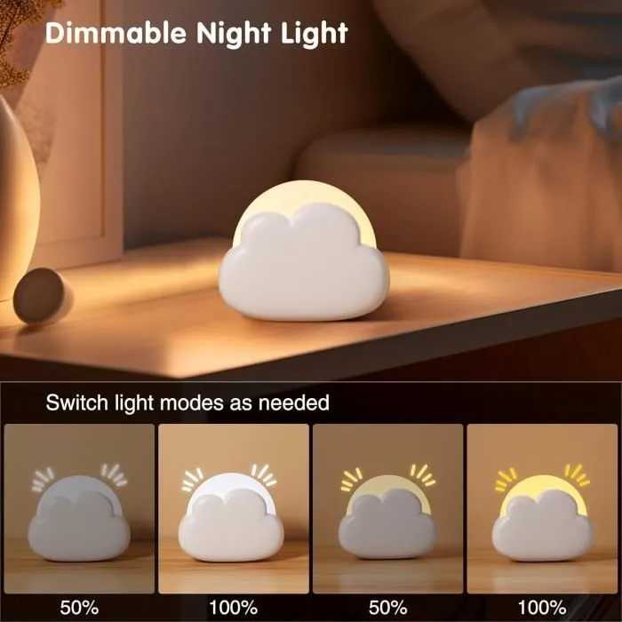 Diboniur Veilleuse Nomade Portable,Veilleuse Nuage Rechargeable pour Allaitement,Veilleuse Bébé Lampe Chevet Enfant,Lumière Décor-2