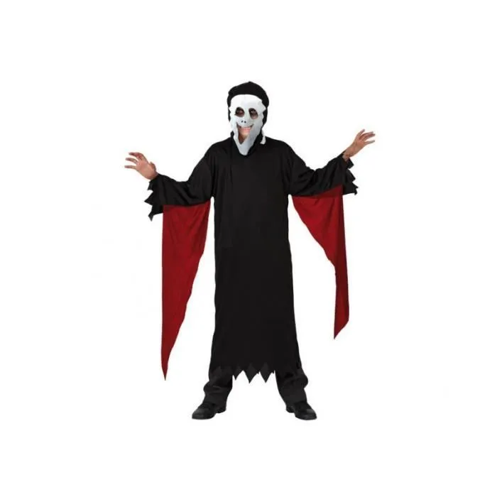 Déguisement Assassin pour enfant AC-DÉCO - Tunique et capuche en polyester - Rouge - 3 à 4 ans-0