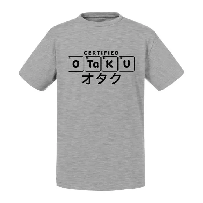 T-shirt Enfant Gris Certified Otaku Japon Asie Culture Manga Anime-0