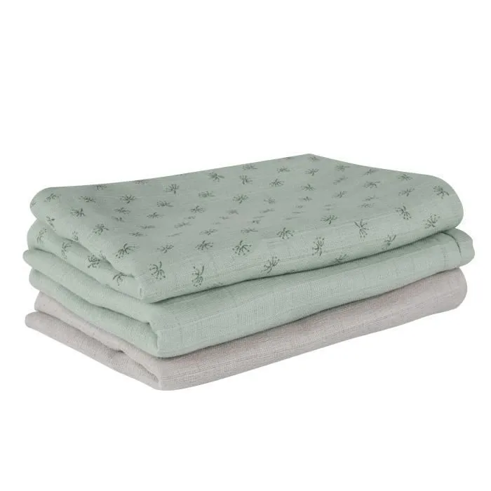 Lot de 3 Couches Lavables en Coton Bio - ROBA - Lil Planet - Mixte - Vert-0