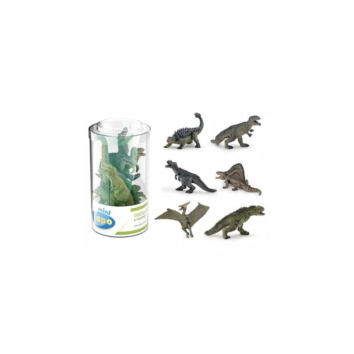 PAPO - Lot de 2 Tubes - 6 Mini Plus Figurines de Dinosaures - Pour Enfant-1
